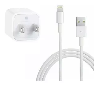 Cargador iPhone 5 6 7 8 X Xs Max + Cable Usb Lightning Original Sellado Apple Usa + Cable Y Adaptador De Regalo Local