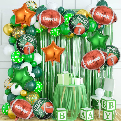 Kit Globos Metálicos De Fútbol Americano Y Fiesta
