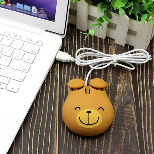 Ratón Óptico Con Cable Usb Con Forma De Oso Para Ordenador P