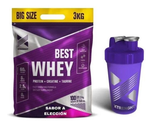 Best Whey 3kg + Vaso Mezclador 600cc - Xtrenght