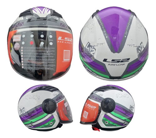 Cascos Ls2 Helmets Airflow Gloss Titanium Violet