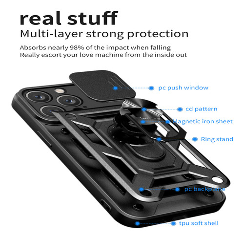Funda De Teléfono Para Samsung Galaxy A71 A51 A31 A21s, Cámara Deslizante, Pie De Pie, Anillo, Funda Protectora A Prueba De Golpes