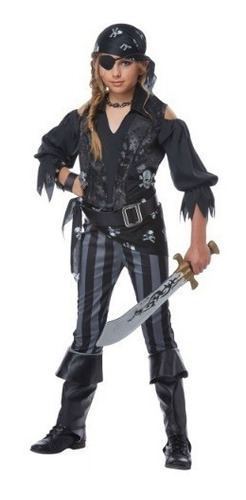 Disfraz De Pirata Nena Talle 10, Increíble Calidad Importado