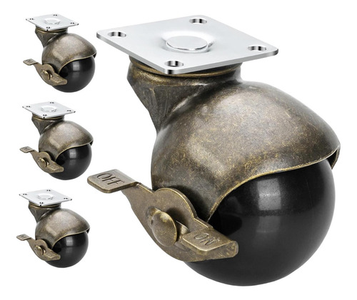 Juego De 4 Ruedas Giratorias Para Muebles Con 1,5 Pulgadas