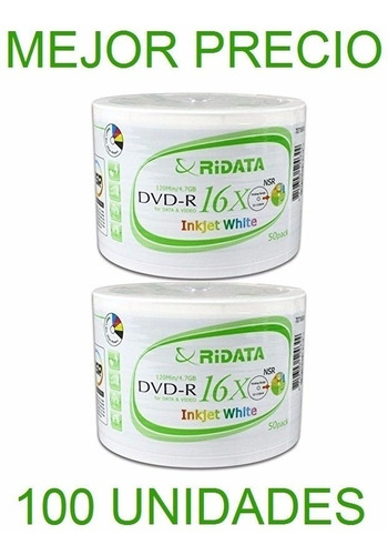 Dvd Virgen Imprimible Printeable Ridata Dvd 120min 4.7gb 16x