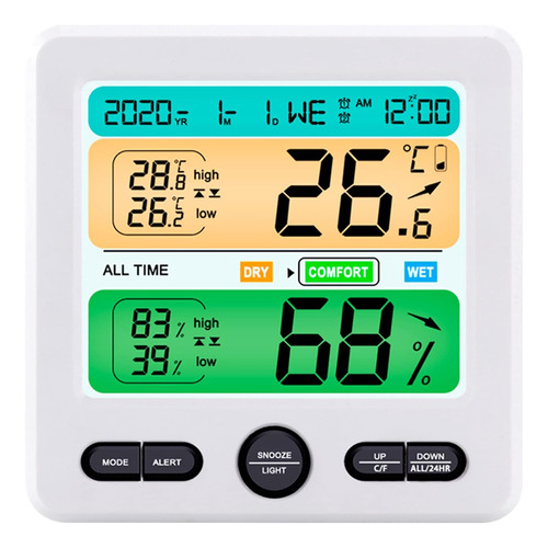 Built-in Temperature And Humidity Clock Large Background