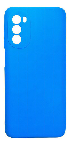 Case Capinha Capa Silicone Premium Para Motorola Moto G82 Cor Azul Royal Veludo por Dentro