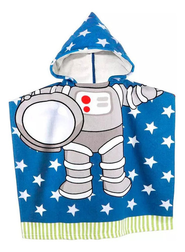 Bata Toalla Poncho Astronauta Niños Piscina Baño Playa