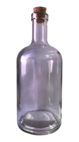 5 Botella De Vidrio Gin Natural 750cc Con Tapa Corcho