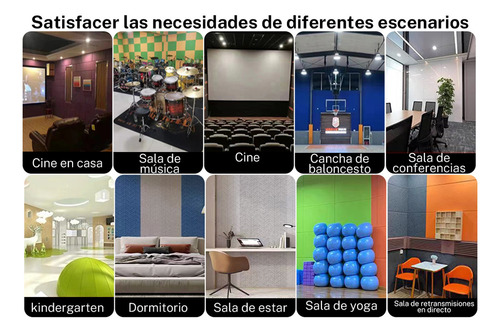 Aomu Paneles Acústicos Aislantes De Ruido For Pared, 12 Piezas Todo El Diseño Adhesivo Trasero