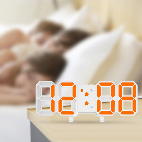 Reloj De Pared Digital 3d Reloj Despertador Digital Naranja