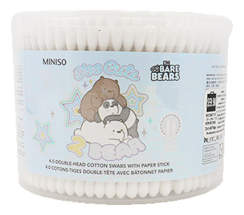 Miniso Cotonetes We Bare Bears Doble Cabeza 400 Piezas