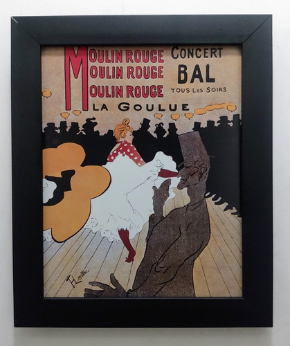 Pequeña Litografía De T. Lautrec , Moulin Rouge  29 X 24 Cms