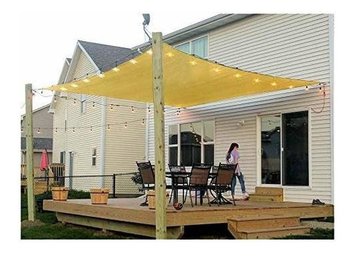 Patio Sun Shade Sail Canopy, 6'x 8' Rectangulo Sombra Tela