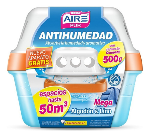 Antihumedad Airepur Mega Protege Aromatiza Humedad 50m3 500g