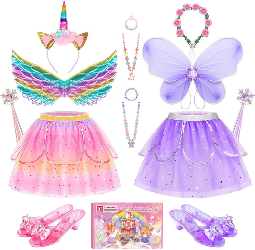Disfraz Princesa Para Niñas Incluye Tutú Y Alas De Mariposa.