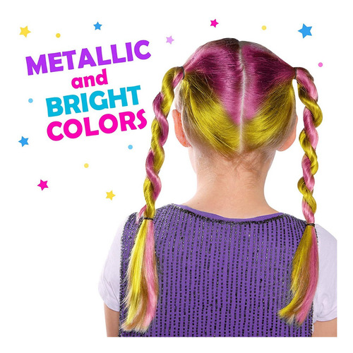 Imagen 4 de 10 de Tizas De Colores Para Pintar Cabello Maquillaje Para Niñas