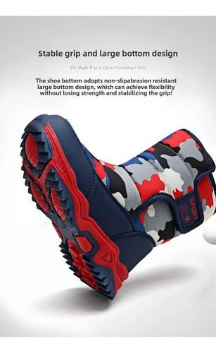 Botas De Nieve De Camuflaje Impermeables Cálidas Para Invier