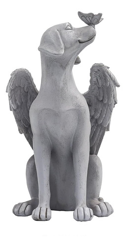 Estatua Perro Angel Para Memorial 20x12x13cm Resina Stone