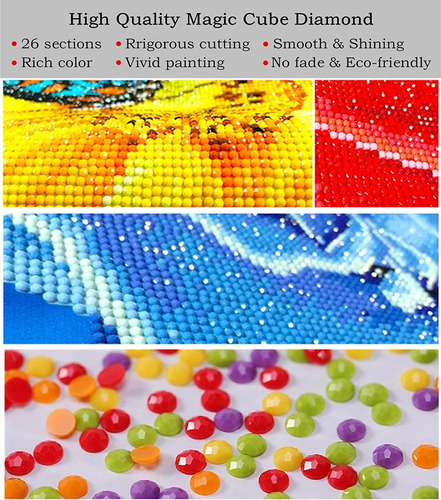 Egoodn 5d Pintura Diamante Kit Taladro Completo Cuentas Redo