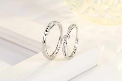 Js 2pcs/set Anillo De Pareja Möbius Anillos Para Hombre Y