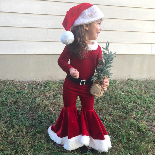 Set De Ropa Navideña Para Niños, Disfraz De Papá Noel, 4 Uni