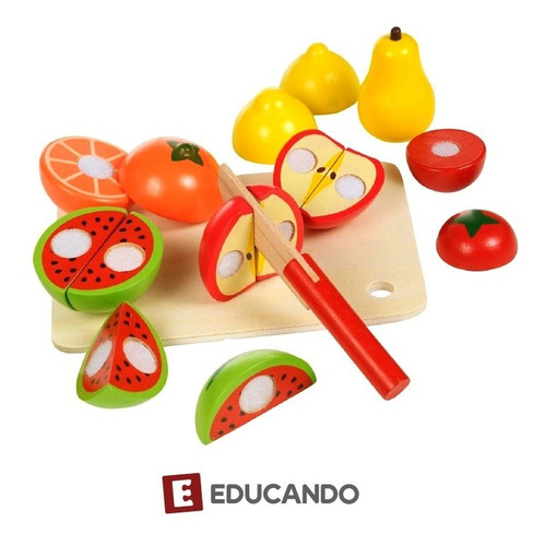 Imagen 4 de 8 de Acool Juego Fruta De Madera Para Cortar Con Velcro Ac7631