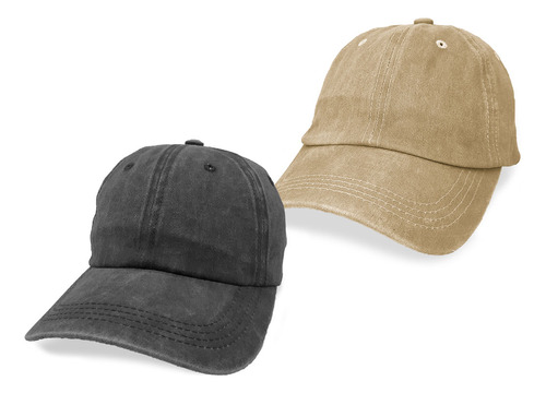 Pack X 2 Gorra Hombre Mujer Vintage Gastada Visera Algodon