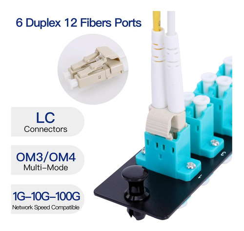 Gesd 4pcs 6 Duplex 12 Adapters Lc Lc Om3 Patch Panel