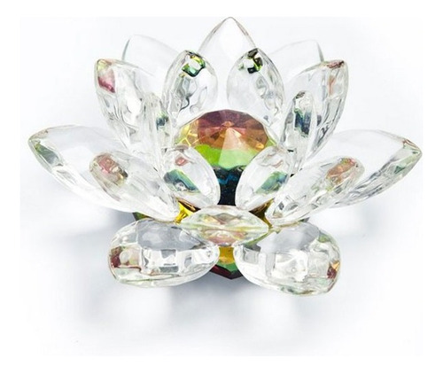 Flor De Loto Vidrio / Cristal 10 Cm Porta Vela 