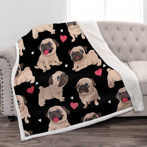 Jekeno Manta Pug Gifts For Pug Lovers - Mantas De Sherpa Con