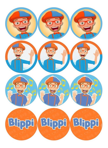 Blippi Pack 1  Stickers Adhesivos + Topper 