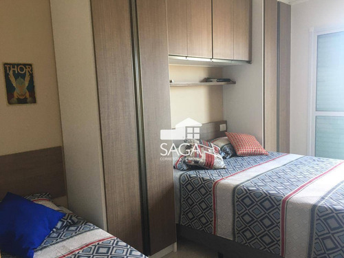 Imagem 12 de 30 de Todo Planejado E Decorado! Vista Mar! Apartamento Com 3 Dormitórios À Venda, 128 M² Por R$ 900.000 - Canto Do Forte - Praia Grande/sp - Ap4135