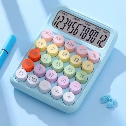 Calculadora Colorida De Mesa Simples 12 Digitos Pequena