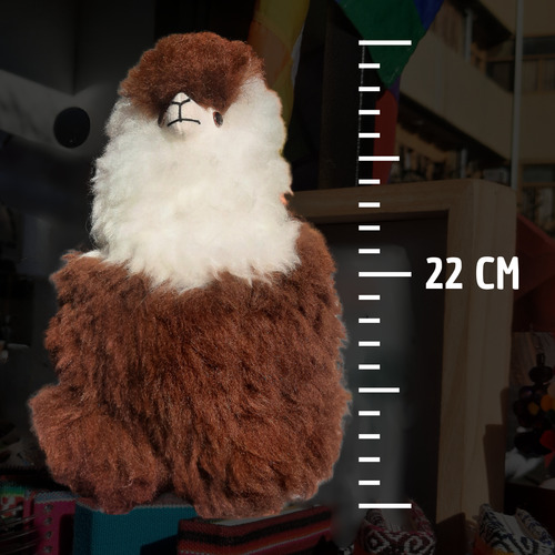 Suave Peluche Alpaca Pelo Natural Regalo Típico Norteño Blanca / Marrón / Gris