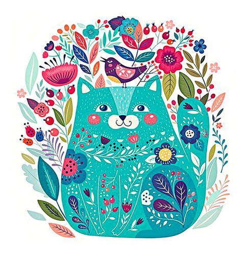 Imagen 2 de 6 de Decoupage Láminas Set Gatos Folk Laura Craft