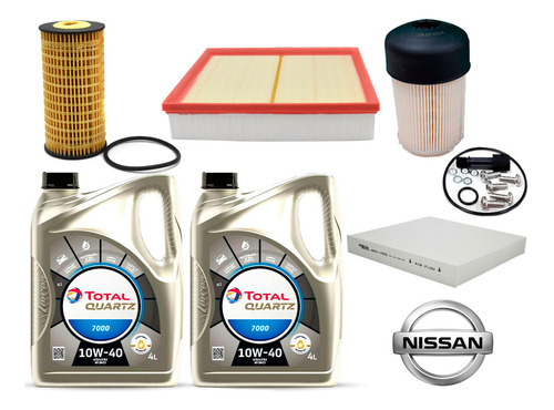 Kit Filtros Nissan Frontier 2.3 + Aceite Total 7000 10w40 8l