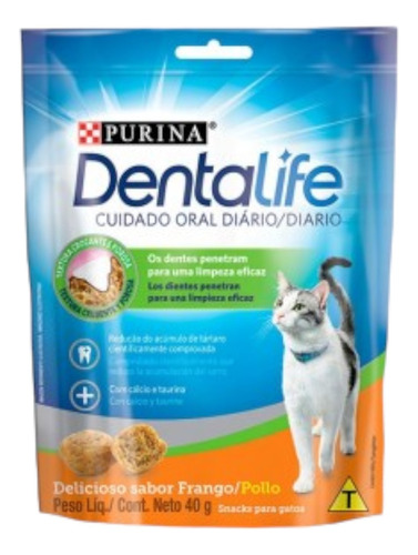 Snack Purina Para Gatos Dentalife Cuidado Bucal 