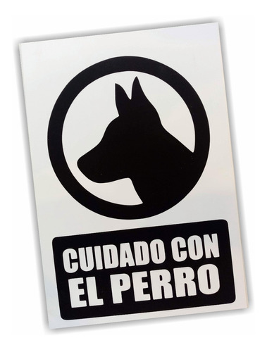 Cartel En En Pvc  Cuidado Con El Perro Mod 2