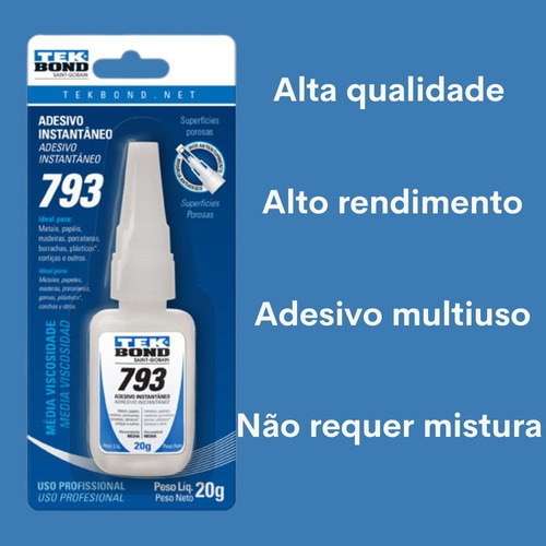 Kit de 4 adhesivos instantáneos Tekbond 793 Metals, madera y plástico