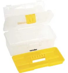 Comprar Caixa Plástica Com Bandeja Removível Cpv 0300 Vonder Cor Amarelo no Mercado Livre