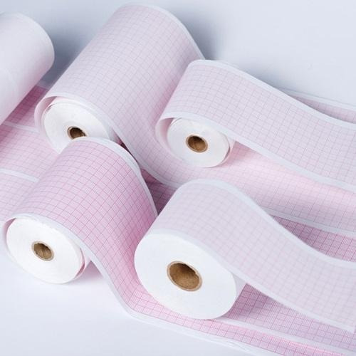 Imagen 3 de 3 de Papel Termosensible Ecg 58mm X 25mts - Caja X 10 Rollos Full
