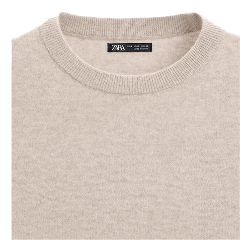 Suéter Zara Regular Fit Tejido De Lana Cuello Redondo