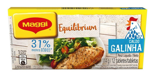 Caldo em Tablete Galinha Maggi Equilibrium Caixa 114g 12 Unidades