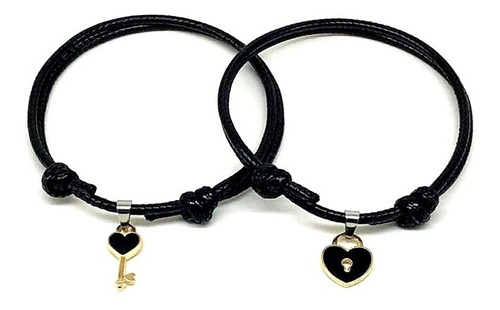 Pulsera Manilla Corazon Cerradura Y Llave Para Parejas Amor 