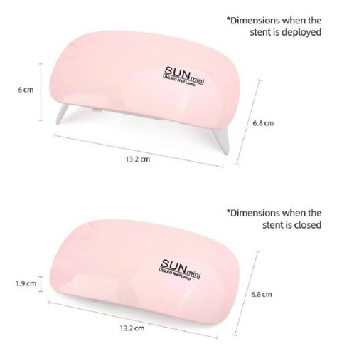 Mini Lámpara Sun Uv Led Color Rosado Rosado