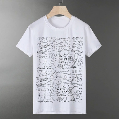 Camiseta Blanca Sublimación De Calidad Estampada Ecuación 01