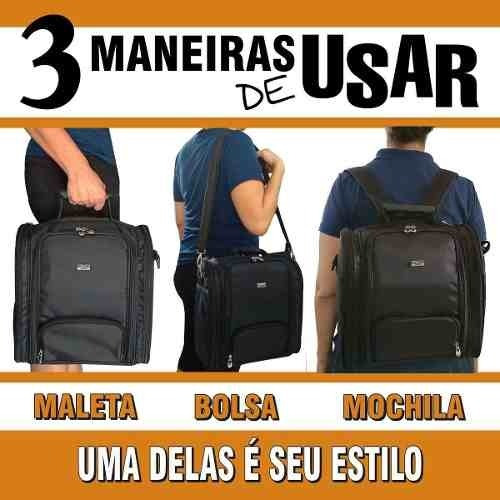 Bolsa Mochila Para Maquiagem Com 5 Estojos P/ Acessórios