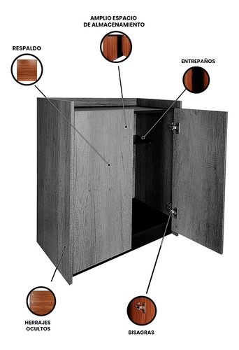 Gabinete Estación De Café Decomobil Mesa Auxiliar Multiusos Lombardia - Negro Mate