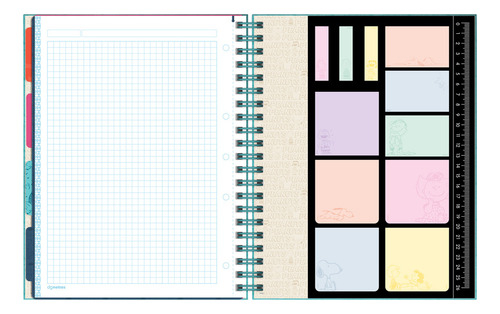 Cuaderno Anillado A-4 160h Cuadriculado Snoopy Td Dgraf